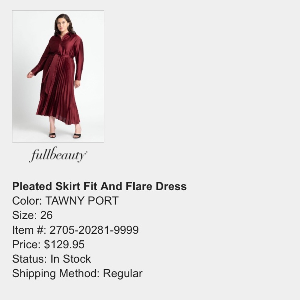 Eloquii Pleated Fit & Flare Midi Dress